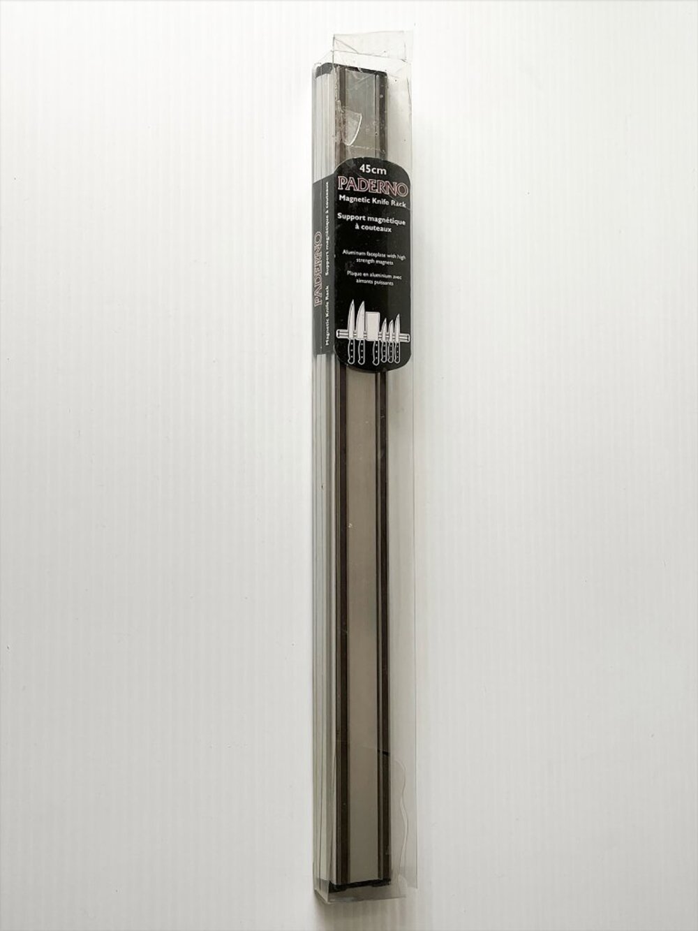 Paderno Magnetic Rack Knife Holder 45cm Wall Mount Aluminum